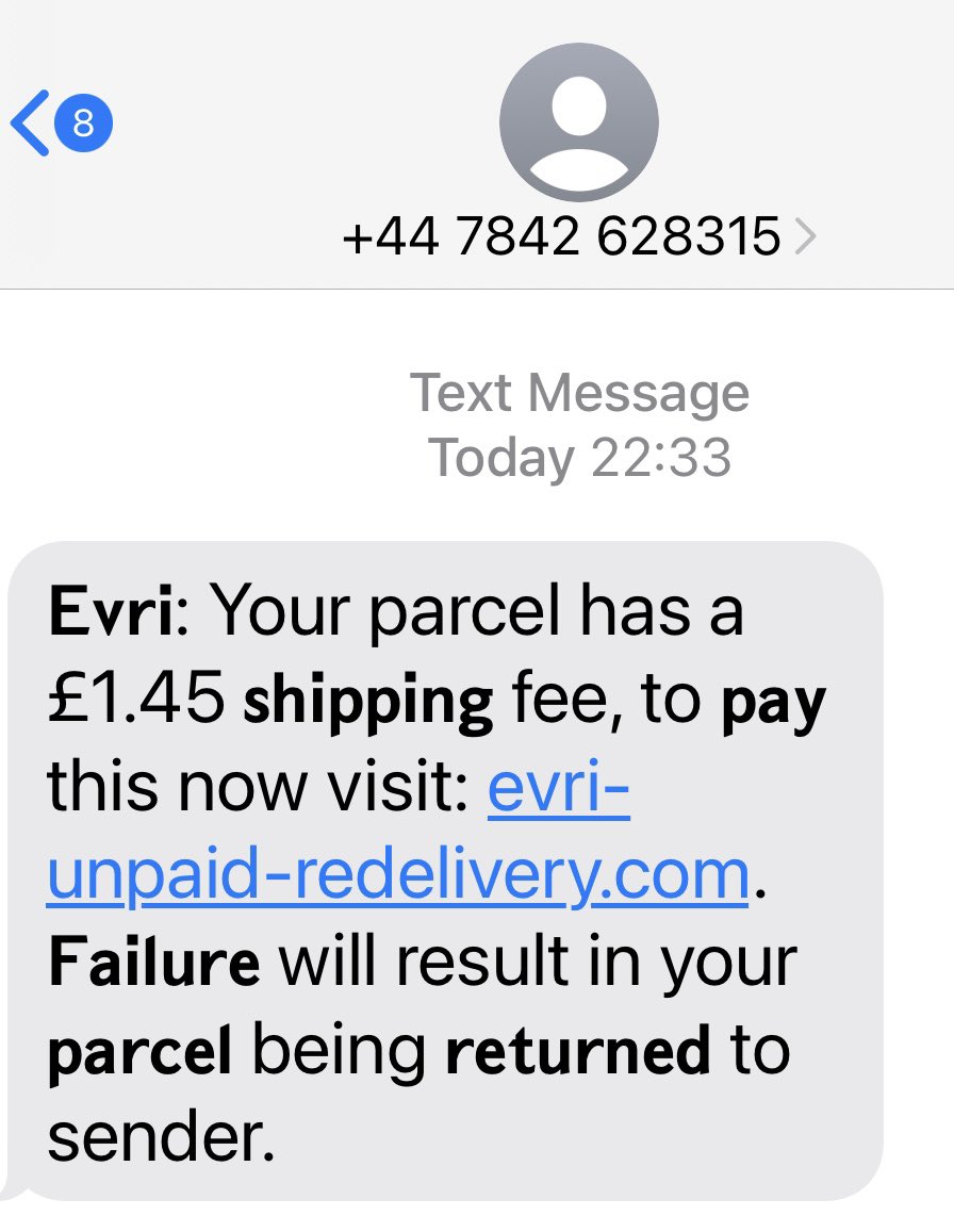 AgingDJ's tweet photo. Anyone else getting these reputedly from #EVRI. Defo a scam https://t.co/klljZL8uZo