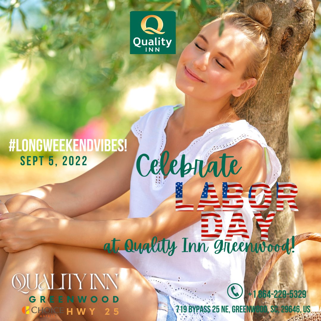InnHwy's tweet photo. #Longweekendvibes! 🍃🌳

Plan your upcoming long weekend amidst the green nature and get all the joys of refreshing vibes at #QualityInnGreenwood. 

#choicehotels #SouthCarolinaHotels #laborday2022 #labordaylongweekend #weekendgetaway #longweekend #hospitalityindurstry #hotels https://t.co/FbwFejhOVC