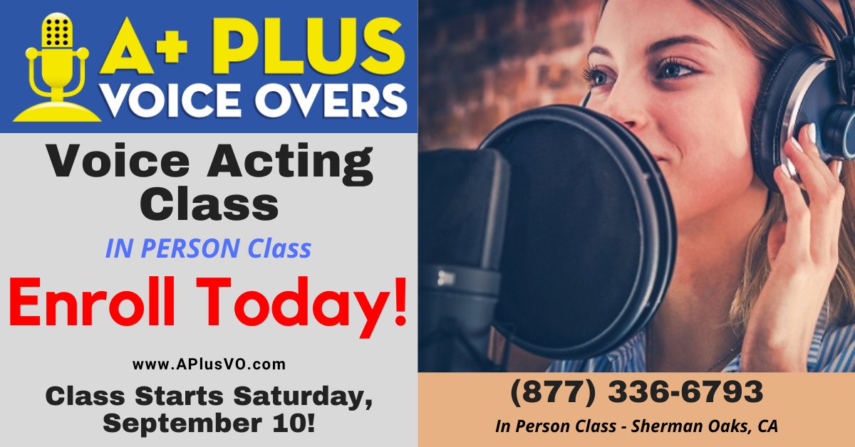 APlusVO's tweet photo. Learn Voice Acting! VO 101 Class - In Person - https://t.co/Aa75Y7UZL7 https://t.co/4mPBY7ULrh