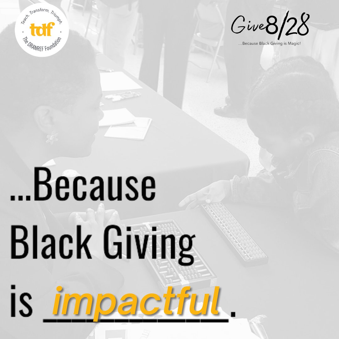 The movement never stops; by any means, we keep moving to create the impact we want. There is still time left to support The DRANREF Foundation and other Black-led/benefitting organizations.  Learn more at tinyurl.com/TDFGive828
 #BPM2022 #Give828 #Education #STEM #Entrepreneurs