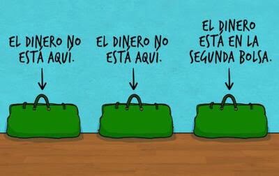 Una mujer descubrió tres bolsas junto a una nota. El texto decía que en una de las bolsas había 1 millón de dólares, y que las otras estaban vacías, y que podía abrir solo una de ellas. Si solo una de las afirmaciones es correcta, ¿en qué bolsa está el dinero? Analiza bien.