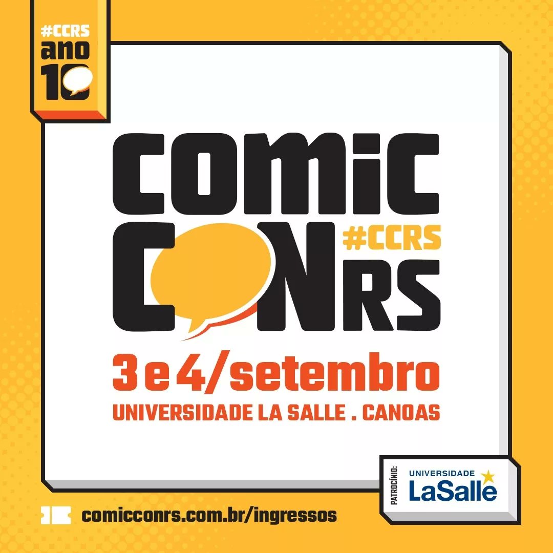 portalhqs's tweet photo. 🤩Estaremos lá na @comicconrs🥳
👥Dias 03 e 04 de #setembro na La Salle, a partir das 11hs🤠
🌟Venha conferir🌌
#Entretenimento #PortalEntretenimento #evento #nerd #geek #comicconrs https://t.co/cBjldCzAap