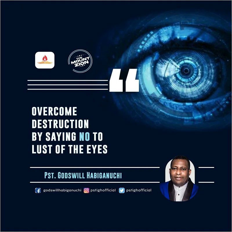 Pst_IGHOfficial's tweet photo. *AVOID LUST OF THE EYES* 
Matthew 5:27-29
To avoid been destroyed take your eyes off from that evil and be saved. REPENT NOW

#BibleStudy
#Shalom
#highlyFavoured
#Aflmfamily
#wearemountzion
#JesusReigns https://t.co/8O1x1eqPMh