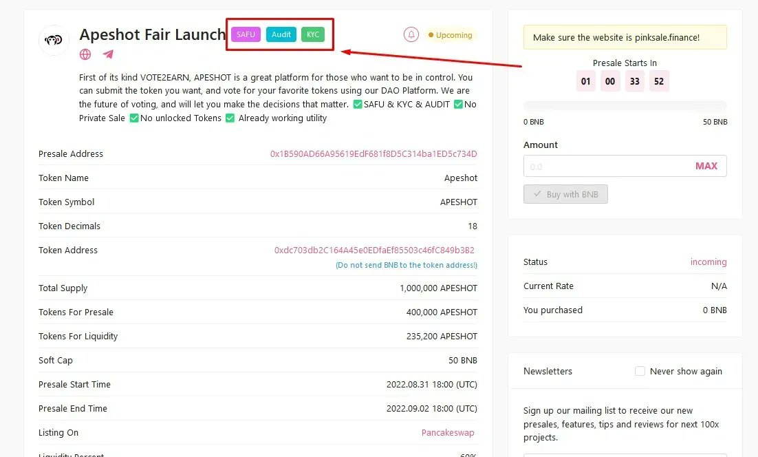 pinkecosystem's tweet photo. 🚨 Congrats to @apeshot_io for successfully obtaining the #SAFU badge.  

🕵️The #Safu badge requires ownership for 14 days by a SAFU #developer, along with #KYC and other criteria. 

🚀 Check them out below. 

https://t.co/ig6p4OouDf https://t.co/cdJUk4J7iB