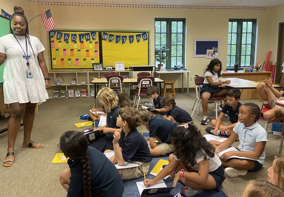 MrScott3rdGrade's tweet photo. What does a good reading spot look like? How do we participate in writer’s workshop? Students are enjoying getting into good literature and starting the brainstorming process for their narratives! #trinitylearns https://t.co/cBHufjPmJt