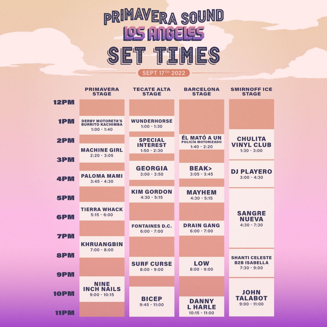 akidcalledbeasd's tweet photo. iPor fin el programa de #primaverasoundla esta aquí! 🥳 What's your daily lineup look like? 👀

Due to unforeseen circumstances, Amaarae and María José Llergo will no longer be performing. Wunderhorse is now performing on Tecate Alta stage on Saturday, September 17th! https://t.co/TkIC1F27yq