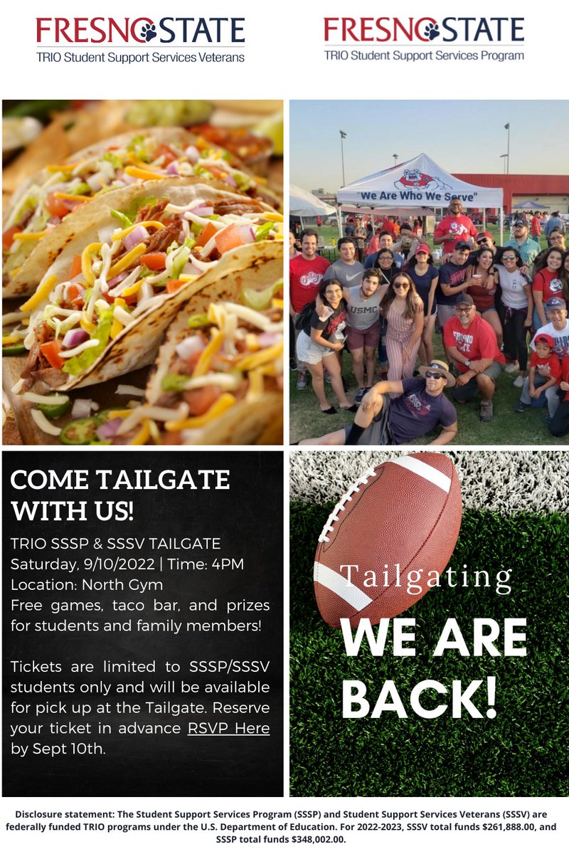 We are bringing back tailgating!!! RSVP Today!

fresnostate.instructure.com/courses/13713/…