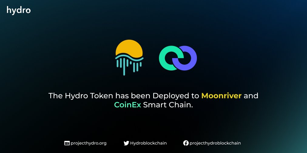 AgunobiBethel's tweet photo. We are pleased to inform the community that #Hydro token is live on @CoinEx_CSC and @MoonriverNW .
Contract address:
MOVR: https://t.co/PfzONGCbE6โฆ
CSC: https://t.co/SF5cn61T8nโฆ
#ProjectHydro #Crypto #HydroBlockchain #CSC #MOVR https://t.co/f78aBzhKRx @CoinEx_CSC https://t.co/7FSh1wwYCC