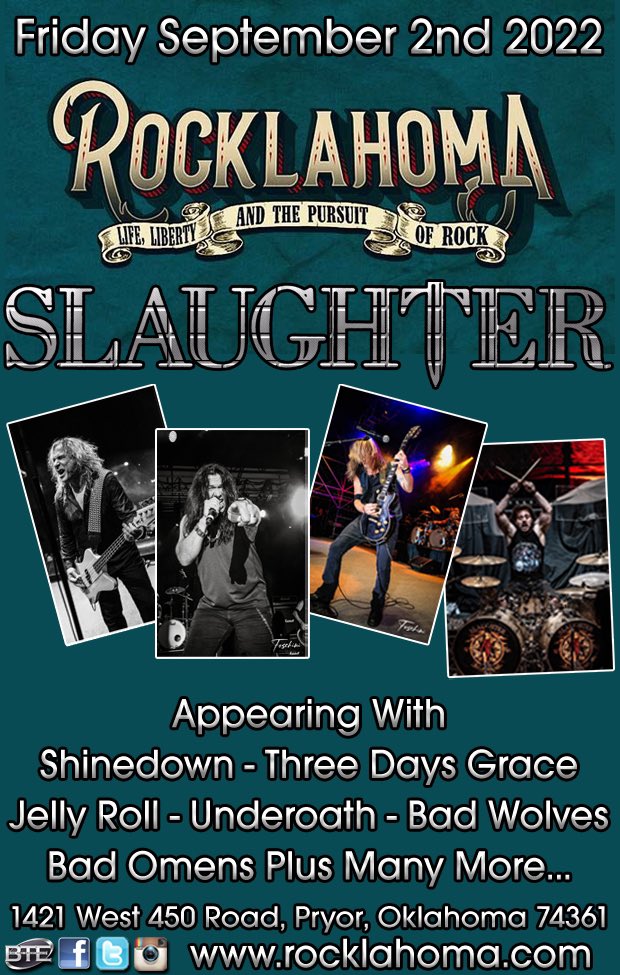 Mark Slaughter (@markslaughter33) on Twitter photo Concert Reminder
When: This Friday Sept 2nd 2022
Where: Pryor, OK
<a href="/Rocklahoma/">Rocklahoma</a>
#MarkSlaughter #Slaughter #UpAllNight #FlyToTheAngels #MadAboutYou #ErnieBallStrings #PickGuyGuitarPicks #CarlinoGuitars #FuTone #MorleyPedals #PariahPickups
#KemperAmps
#GodinGuitars Concert Reminder
When: This Friday Sept 2nd 2022
Where: Pryor, OK
<a href="/Rocklahoma/">Rocklahoma</a>
#MarkSlaughter #Slaughter #UpAllNight #FlyToTheAngels #MadAboutYou #ErnieBallStrings #PickGuyGuitarPicks #CarlinoGuitars #FuTone #MorleyPedals #PariahPickups
#KemperAmps
#GodinGuitars