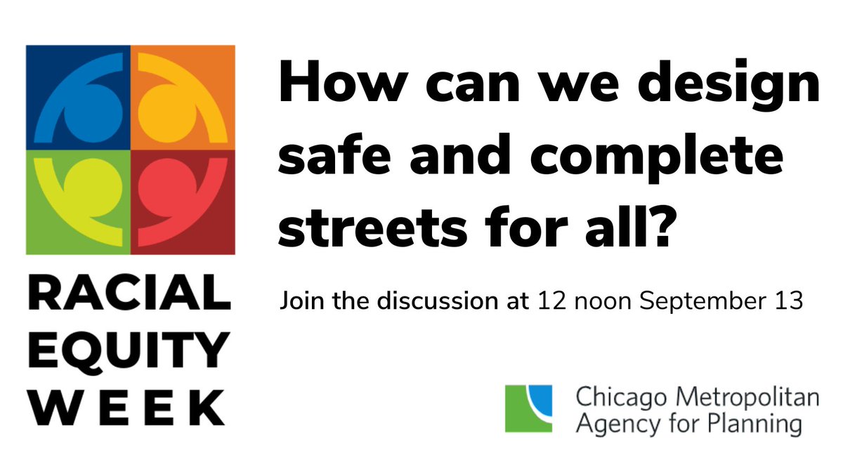 cmapillinois's tweet photo. Traffic safety, especially for people walking and cycling, has never been more urgent in Cook County. 

During #RacialEquityWeek, CMAP and @cookcountygov panelists talk about creating more vibrant, walkable communities with an equity lens. Register today: https://t.co/ZcaRtBqAO8 https://t.co/PjOAbnJ7Jj