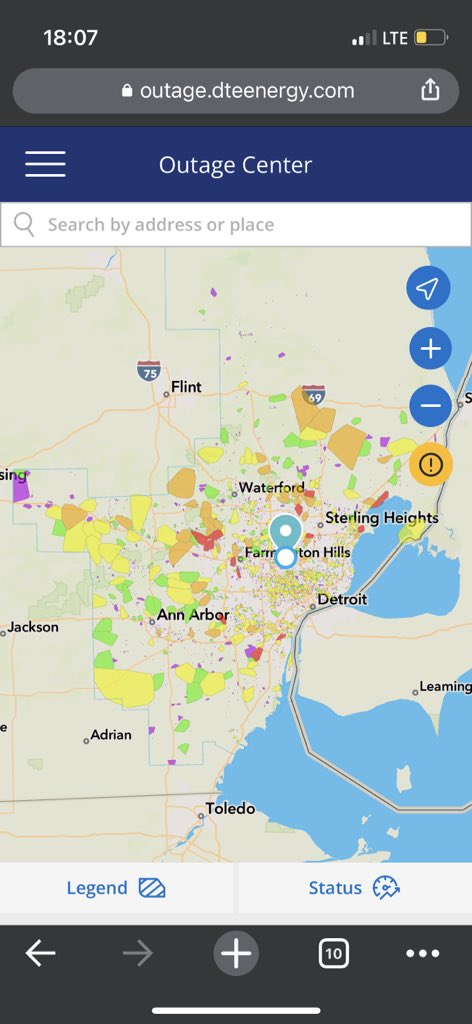 lz___'s tweet photo. someone said the DTE outage map looks like a Jackson Pollock painting https://t.co/0xhZ3EQMLA