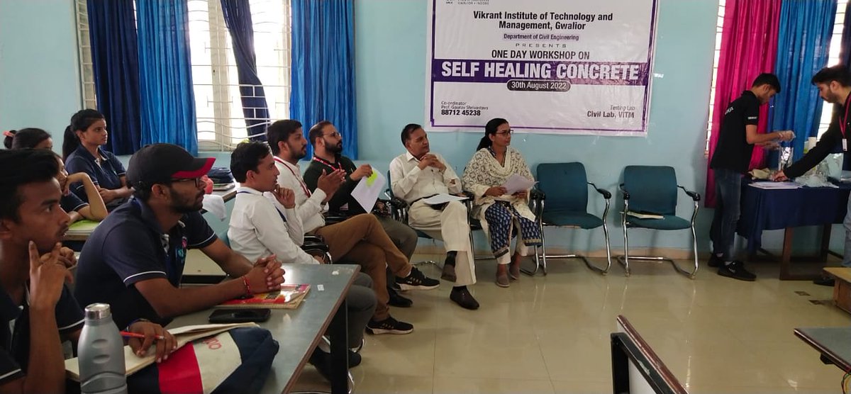 vikrant_group's tweet photo. Department of Civil Engineering, VITM Gwalior has organized a workshop on *Self Healing Concrete* .
#CivilEngineering #SelfHealingConcrete #BacterialConcrete #MixDesign #CastingOfConcrete #VikrantGroupofInstitutions #VGIGwalior #VGIIndore #Gwalior #Indore #MadhyaPradesh https://t.co/9DwevnH8zr