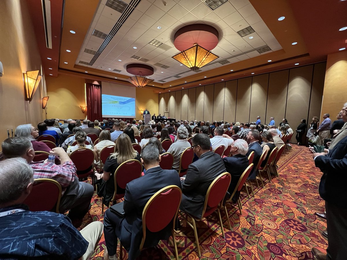 AzCities's tweet photo. Standing room only for the future of #transportation funding panel! Clearly a 🔥button topic for AZ cities &amp; towns!  The future of transportation funding in AZ is at risk, and there are implications for all cities and towns as needs continue to rise and resources shrink. #LACT22 https://t.co/o0qNTRhf0J