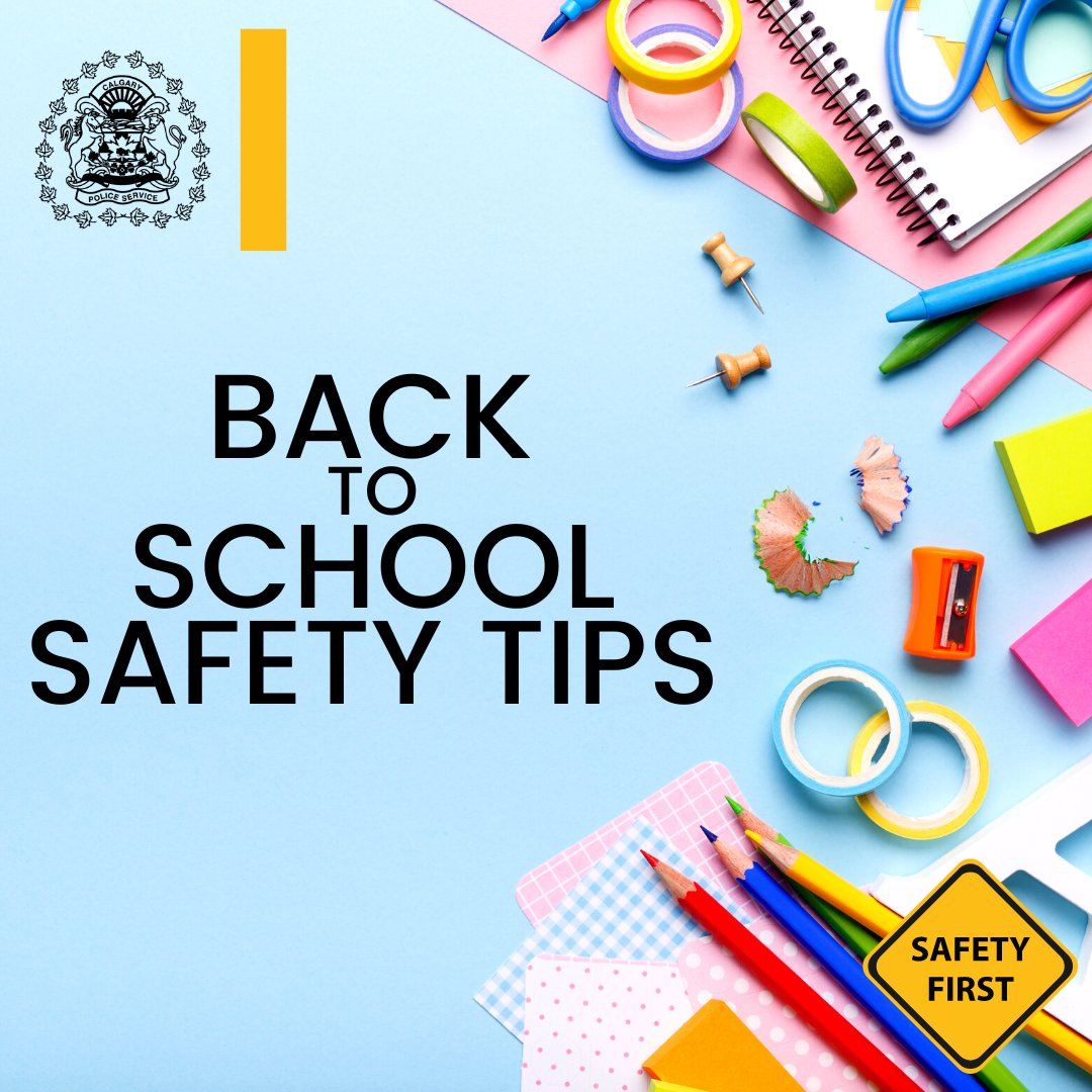CalgaryPolice's tweet photo. As Calgarians prepare to send kids back to school this week, here are some safety tips for parents and children around important personal information every child should know and travelling to and from school safely.

Share these tips to promote public safety.

@CBE_AB @CCSD_edu https://t.co/2k83Z4OC6N