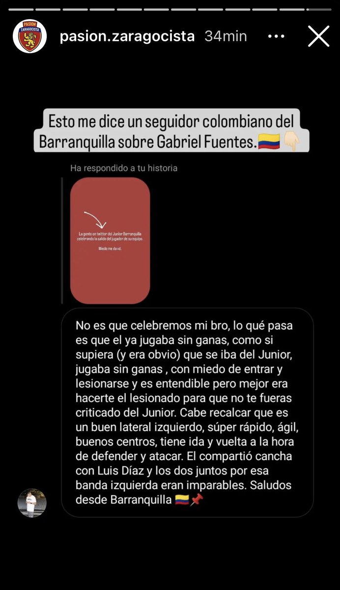 RZINFO1932's tweet photo. Esto le han dicho al compi de pasion zaragocista en instagram https://t.co/EsGA13MaT2