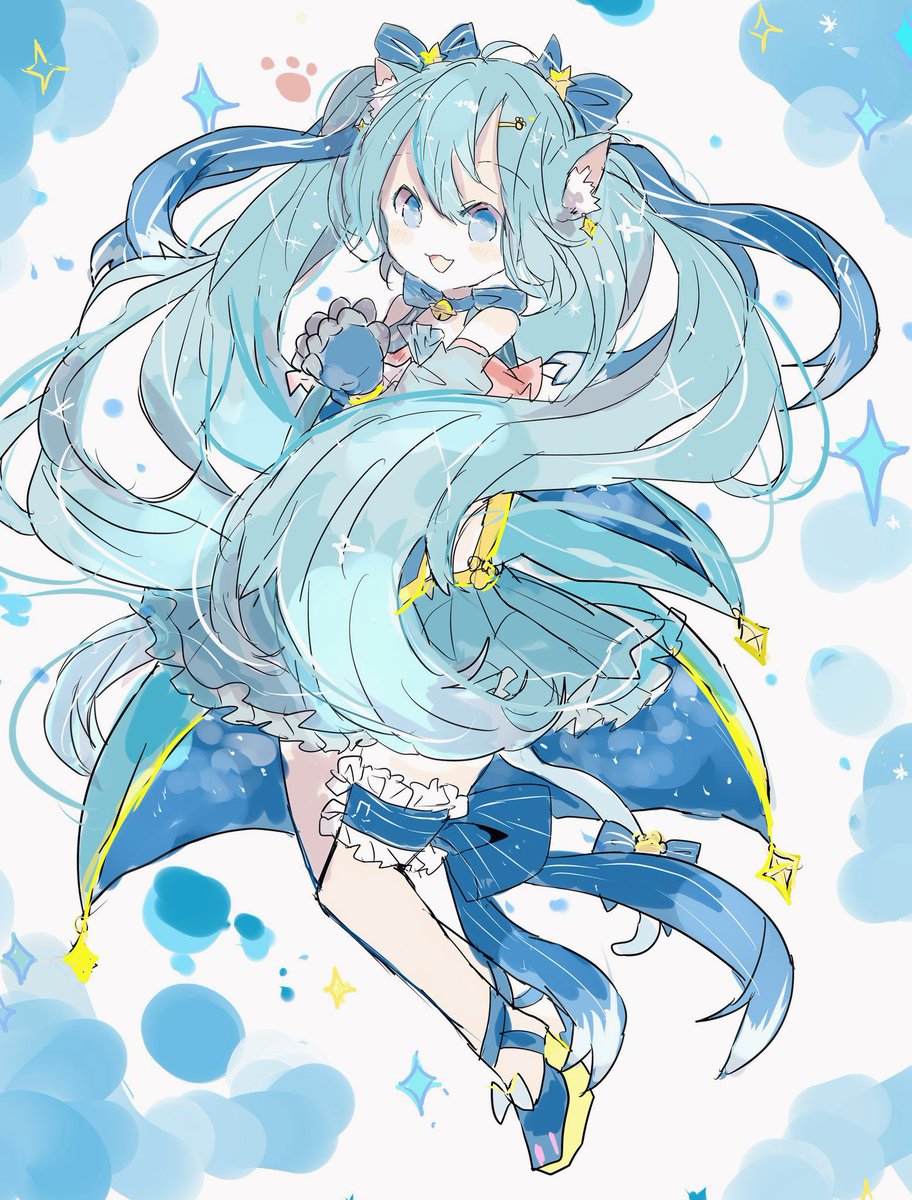 初音ミク「#にゃんこズONLINE#にゃんこズ合同  #初音ミク#初音ミク生誕祭2022 」|sakiのイラスト