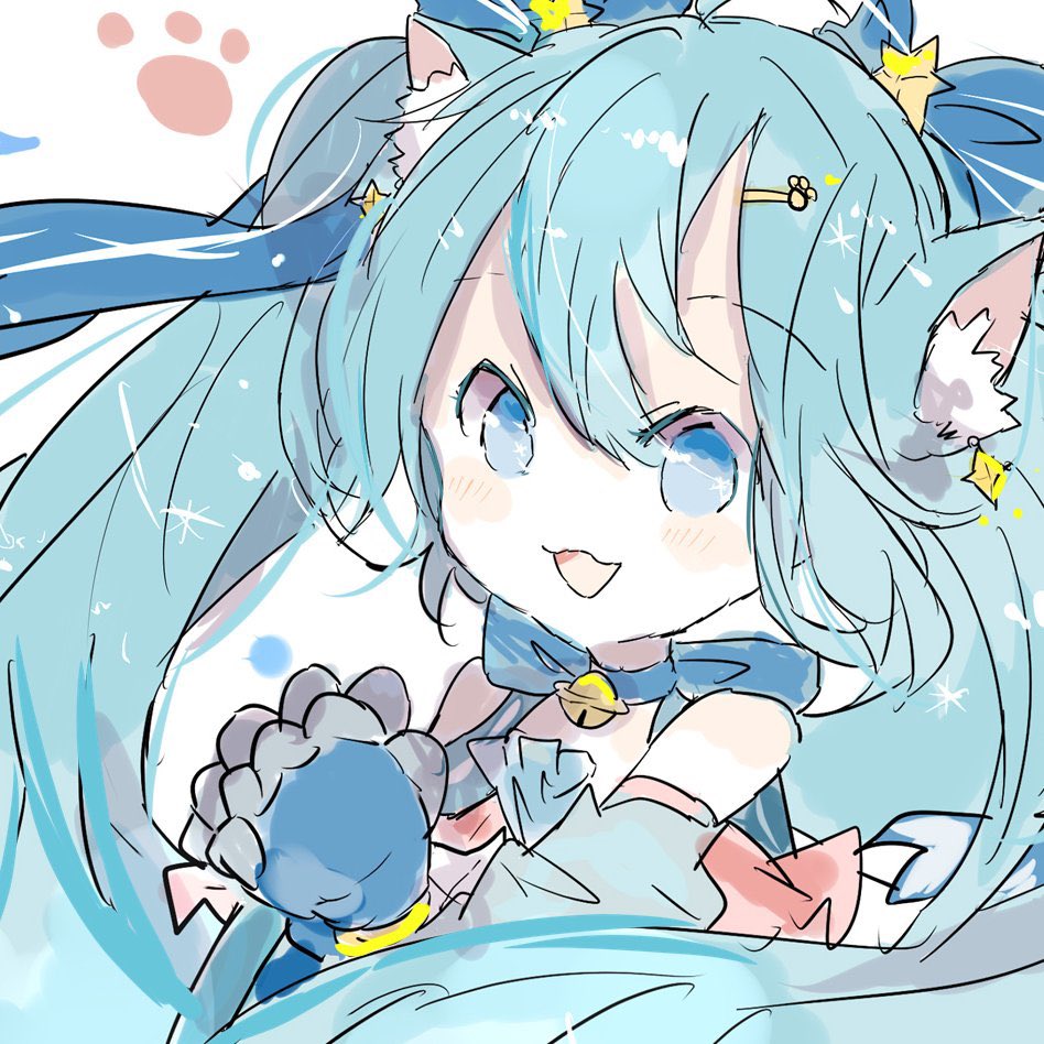 初音ミク「#にゃんこズONLINE#にゃんこズ合同  #初音ミク#初音ミク生誕祭2022 」|sakiのイラスト