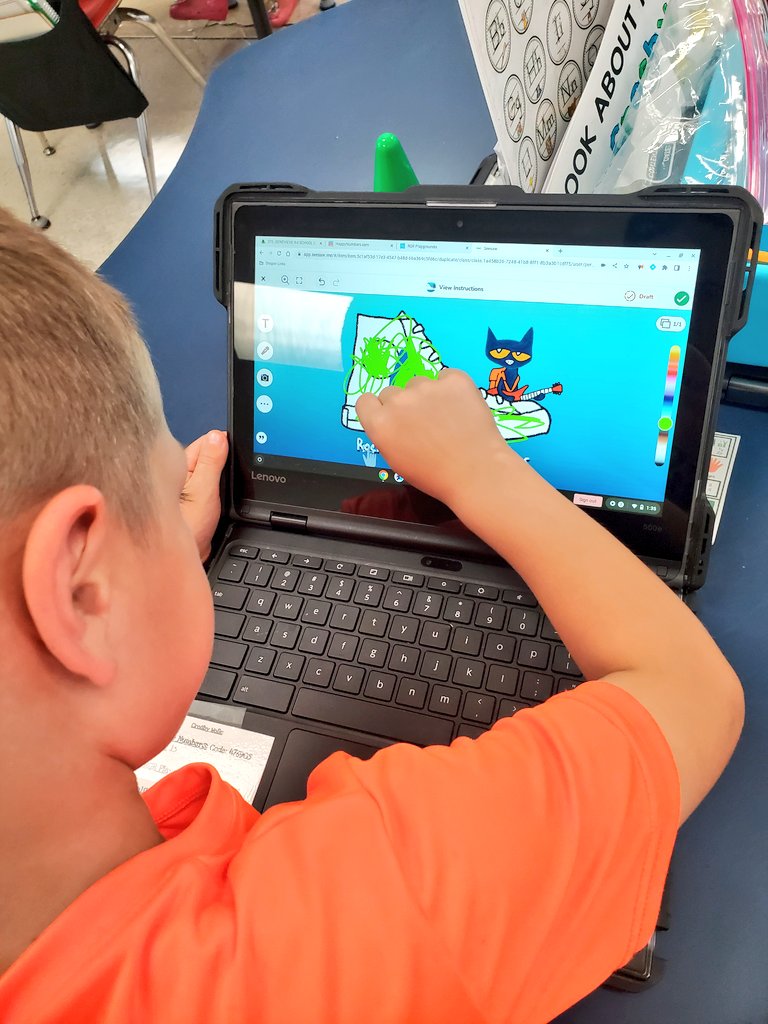 msgettinger's tweet photo. Our first @Seesaw activity of the year last week was a hit! We love to rock in our school shoes! #Kindergarten #1stweek #bLEADsgreen https://t.co/44SJQqNnNz