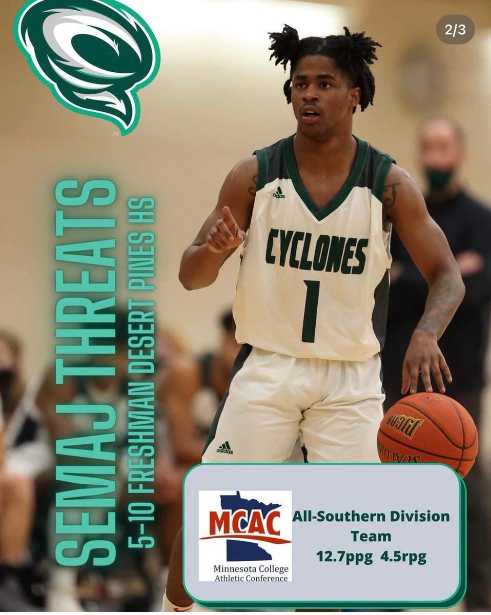 #LVOxDPP SEMAJ Threats will be one of the top juco PG’s in the 🇺🇸 ! His high level on ball defense, elite level play making and leadership will push him and the St. Cloud Tech cyclones toward a run at the national championship!