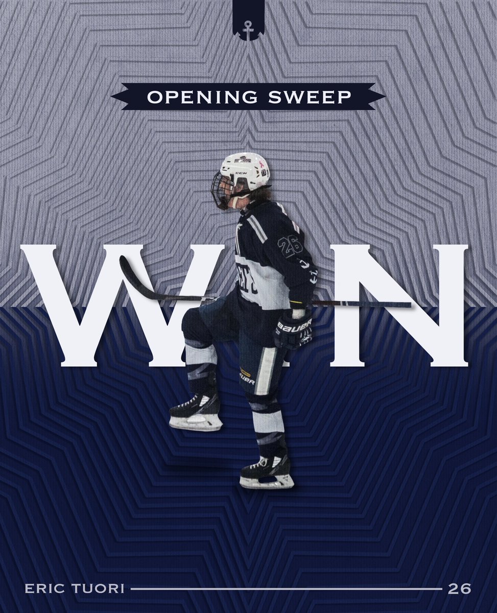 ⚓#anchortown update⚓
The Navy Vets swept their home-and-home weekend games with <a href="/dolphinsjrhky/">Dorchester Dolphins</a> to open their 2022 action. They pushed their preseason record to 2-0 with a 3-1 win in Dorchester on Sunday night. Eric Tuori and Ty Durston both scored early in the 2nd. #govetsgo