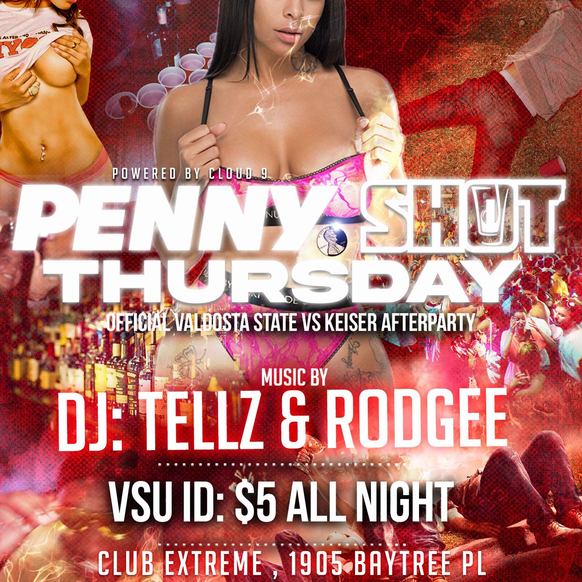 We just two days away from the first football game &amp; after them guys catch that dub, grab ya change and beat us to club extreme! Penny Shot Thursday back🔥 Football players free all night! #Da9☁️ #HigherLevels