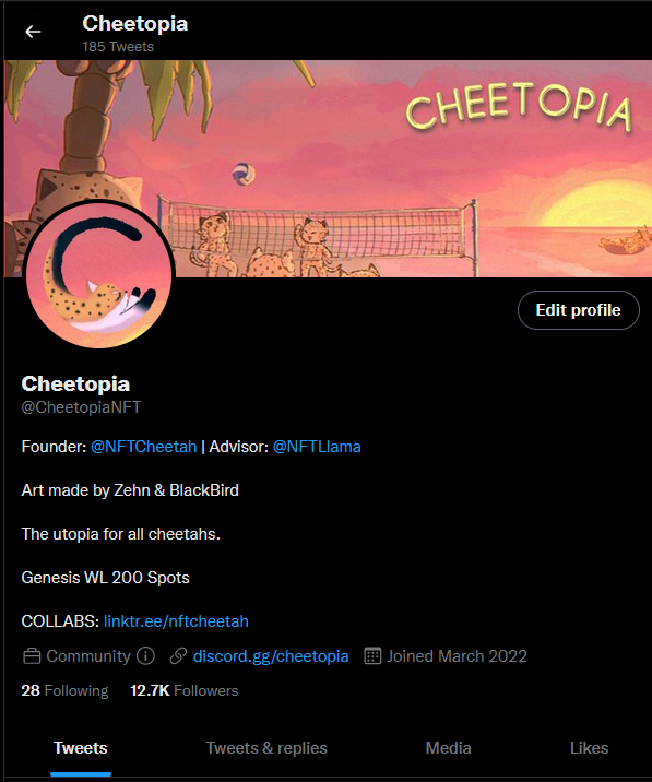 NFTCheetah's tweet photo. New logo for @CheetopiaNFT -> do we like it?

C FOR CHEETOPIA 🐱

New artwork releasing soon too! https://t.co/Q0ZXQwY4OW