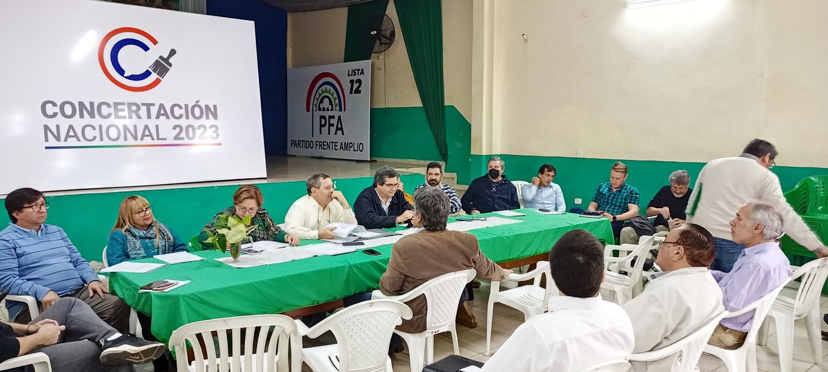 concertacionpy's tweet photo. #Ahora en la reunión política de la Conducción Nacional (Mesa de Presidente) se elige a la Presidenta de la Concertación Nacional 2023 a Esperanza Martínez que va dirigir por dos meses la Conducción de la Concertación. El Secretario General es elegido el Dr Guillermo Ferreiro. https://t.co/VtUlAbcSAv