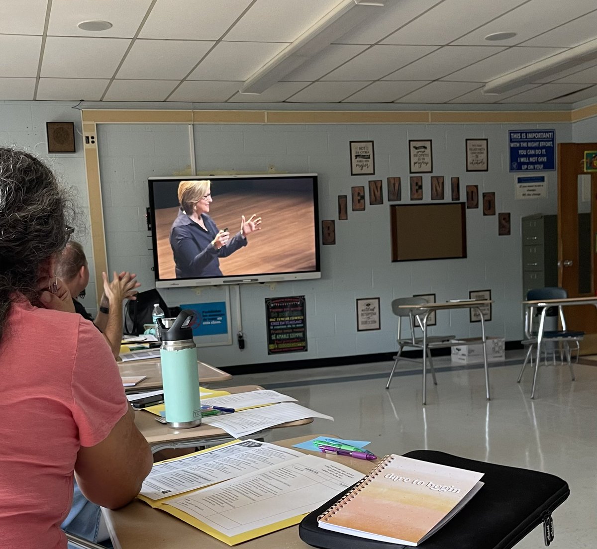 MrsJ_Ferrara's tweet photo. Spent some time unpacking #vunerability @ today’s World Language meeting. Starting the practice of daily #gratitude w/ our new journals. Thank you for being in the #Arena with me this year! @BreneBrown @dmurph88 @rebecca_bilski @tmccarthy5210 @JWieckhorst94 https://t.co/AyZnZsbR7d