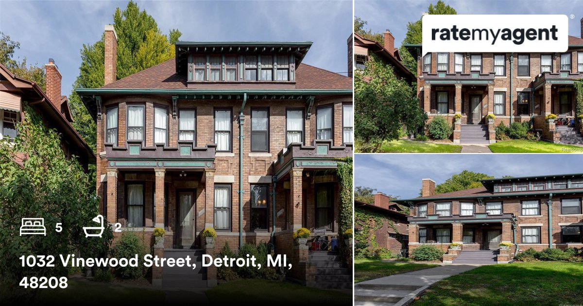 🛌 5 🛀 2
📍 1032 Vinewood Street, Detroit, MI, 48208

My latest sale on RateMyAgent

...
#ratemyagent #realestate
rma.reviews/1YsnBmCekIFs