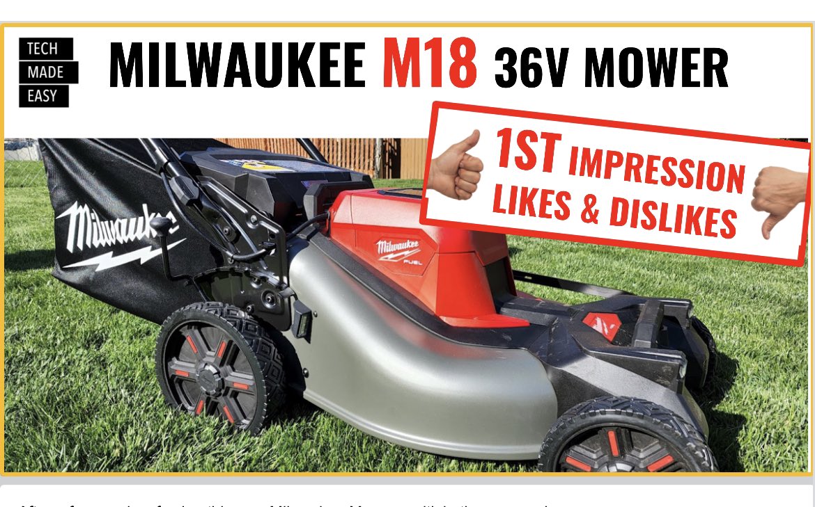 TechMadeEasy1's tweet photo. Milwaukee likes and Dislikes after using for some time
Link https://t.co/m8Noyfbmfd
#milwaukee
#milwaukeetool
@milwaukeetool
#milwaukeem18
#techmadeezy
#techmadeeasy1
@techmadeezy
@techmadeeasy1
#batterymower
#milwaukeemower https://t.co/CABfmK8Ejr