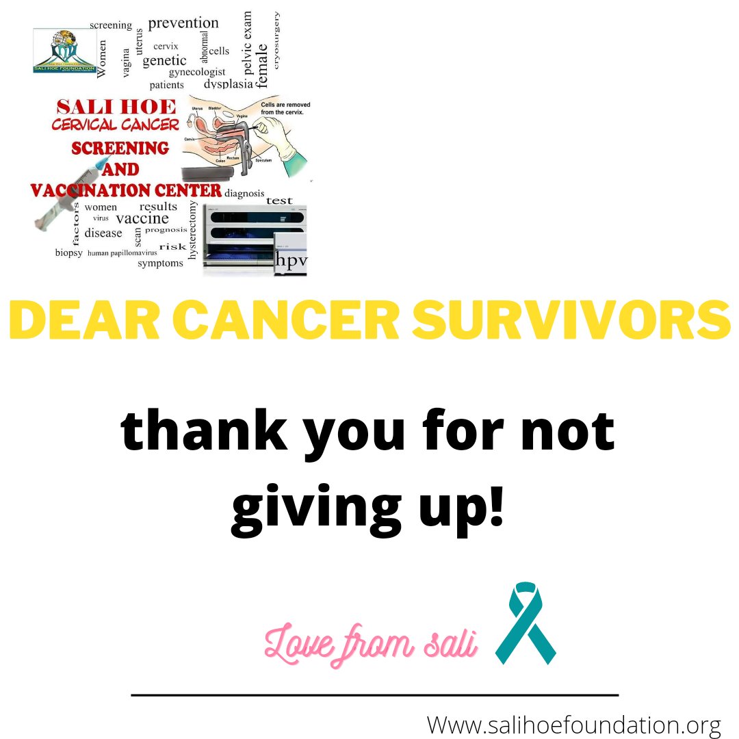 salihoe's tweet photo. Pls don't give up, help is on the way🙏

#salihoefoundation #cancerfreegeneration 
#cervixscreeningsavelives #cervicalcancer #hpv #awareness #womenshealth #gettested #obgyn #genitalwarts  #cdc  #nonprofit  #healthylifestyle #healthyliving #tuesdaymotivations 
#wearecervixcheckers https://t.co/EXlinTuRAE