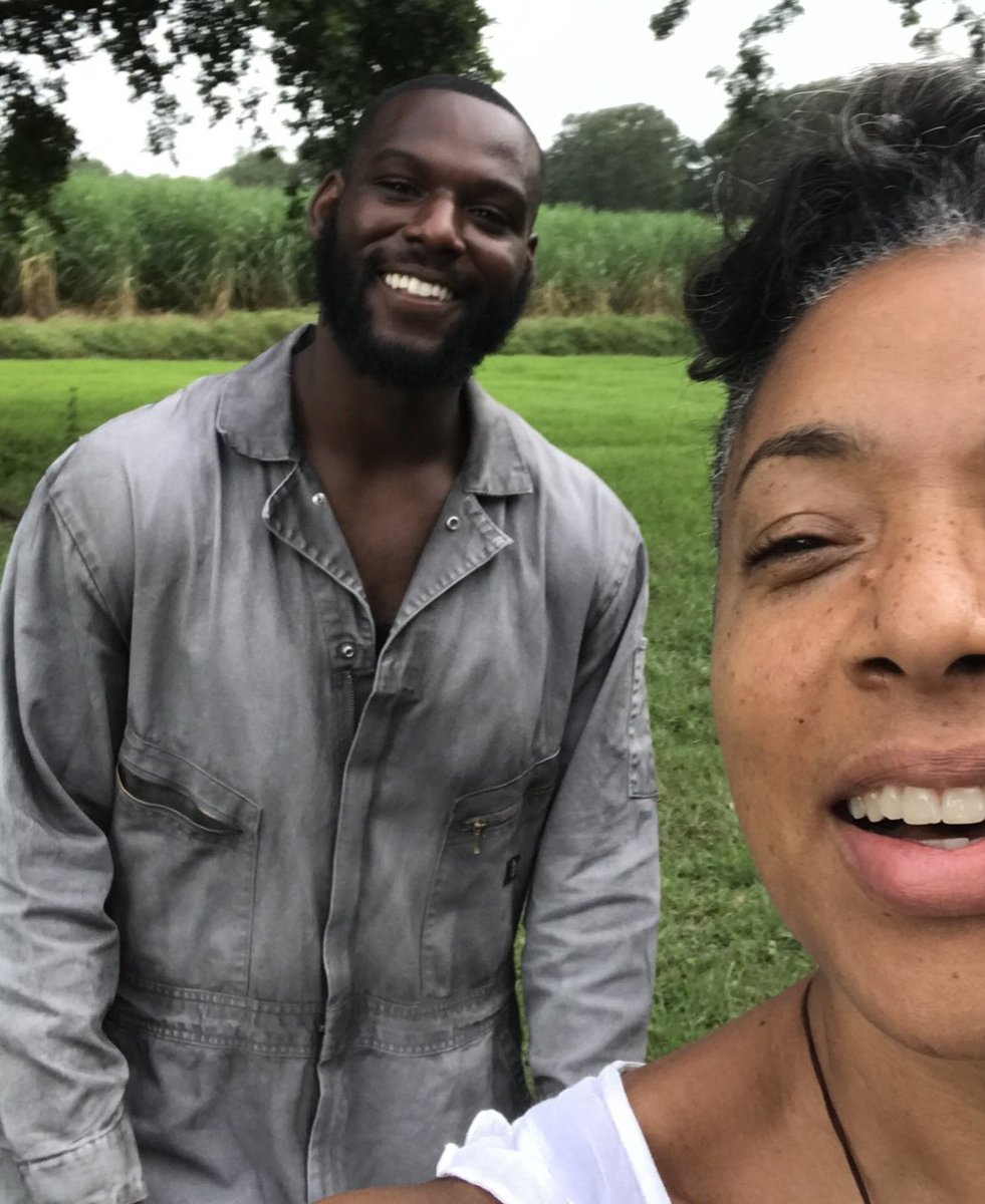 DeManeDavis's tweet photo. Rare photo of The King &amp; I #kofisiriboe  BTS #QueenSugar episode 215 (I’m pretty sure #carhartt jumpsuit sales skyrocketed) The Final Season of @QueenSugarOWN @ARRAYNow 9/6 only on @OWNTV https://t.co/nz58KNBpkV