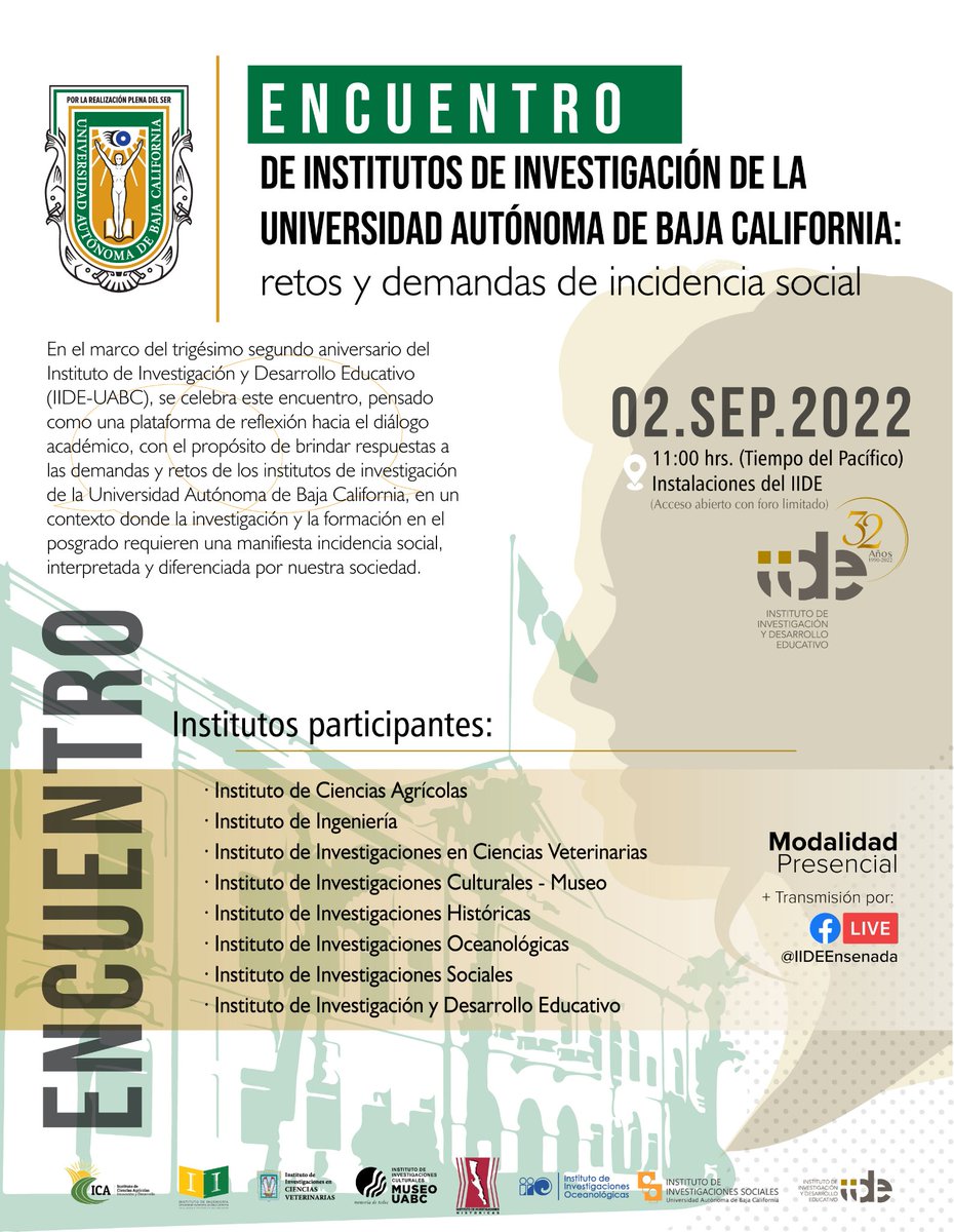 HISTORICAS_UABC's tweet photo. ¡Este Viernes 02 Septiembre!
Encuentro de institutos de investigación de la UABC #IIDEUABC | Seminario Interno de Investigación del IIH #iihuabc https://t.co/svYPdlccx1
