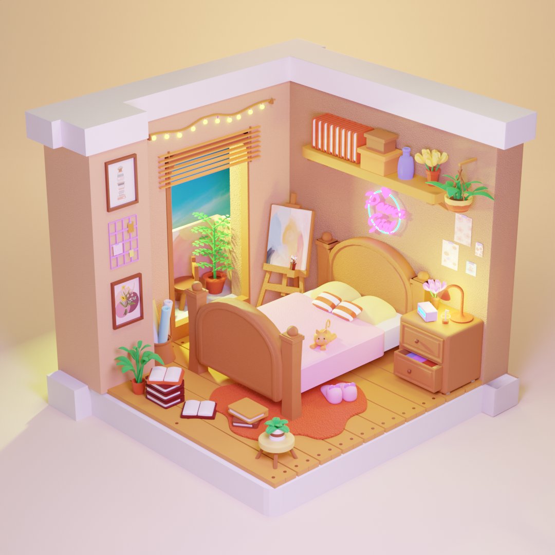 Grase2211's tweet photo. Happy Tuesday
today a nice room ☀️
I hope you like it 🧡💛🧡
#b3d # blender3d #modelado3d https://t.co/8MBz1iOEYo