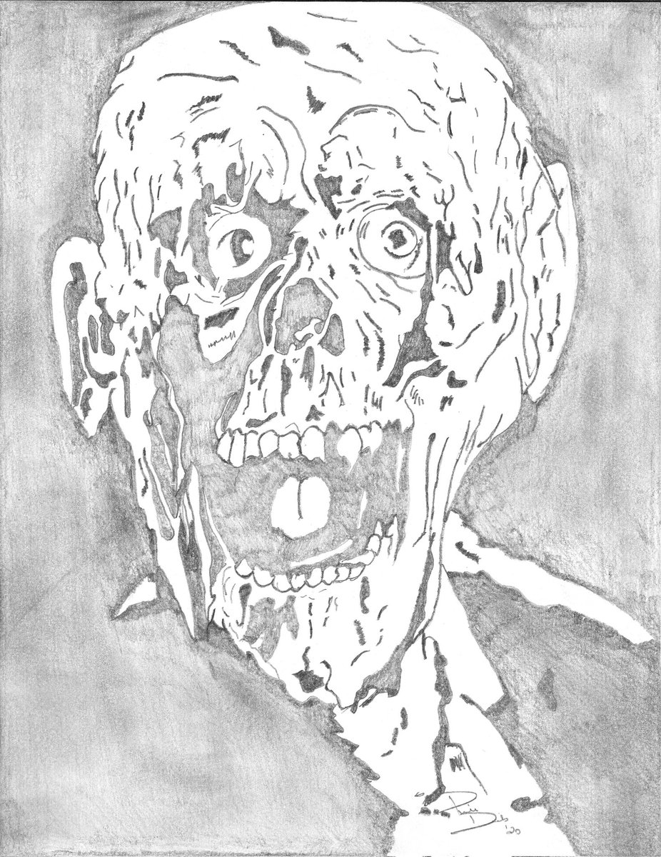slaid's tweet photo. Day 1 of sharing out my doodles, I draw things that make me happy #returnofthelivingdead #horror #Pencildrawing https://t.co/WS9oef725F