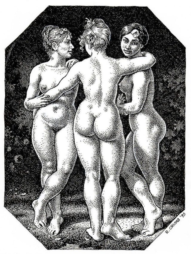 Happy birthday to Robert Crumb!

R.Crumb rendition of Jean-Baptiste Regnault\s THE THREE GRACES 