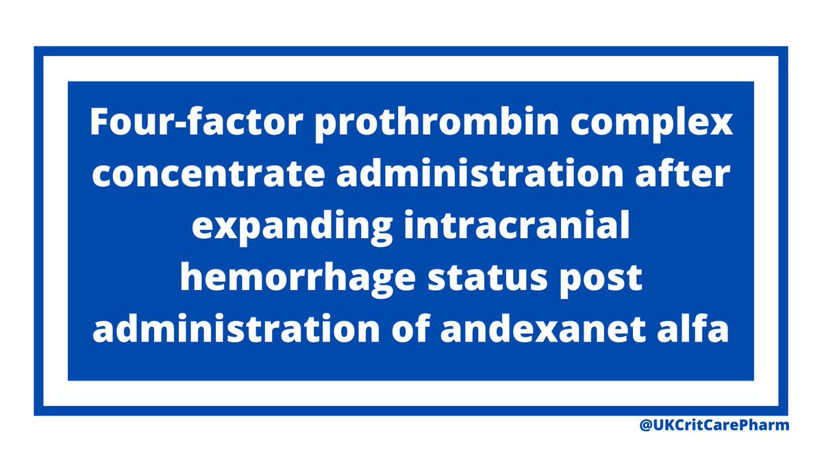 🔥📰  hot off the press  📰🔥

<a href="/UKCritCarePharm/">UK ICU Pharmacy</a> EM pharmacist, Matt Blackburn, shares a case of ICH requiring the use of 4F-PCC following the use of andexanet alfa 🧠🩸

Check it out 👇
🔗 pubmed.ncbi.nlm.nih.gov/36038405

#PharmICU #EMpharm