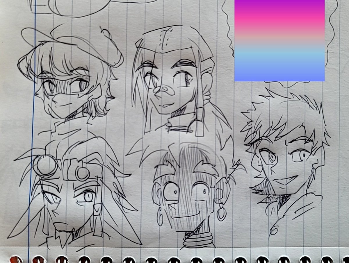 doodle before work(Gijinka)
From left to right: Sly, Ratchet, Jak, Crash, and an unhooded version of Spyro