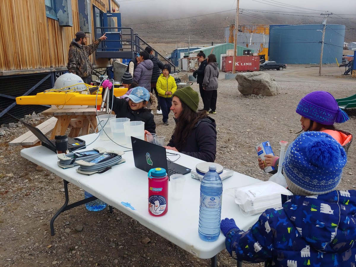 arcticdanni's tweet photo. Coming to the end of the month long field season in Ausuittuq, with drone surveys, measuring glacier discharge, ocean sampling and more but today was a highlight sharing our work the local kids. 
#HighArctic #Glaciers https://t.co/FsFcoXsywv