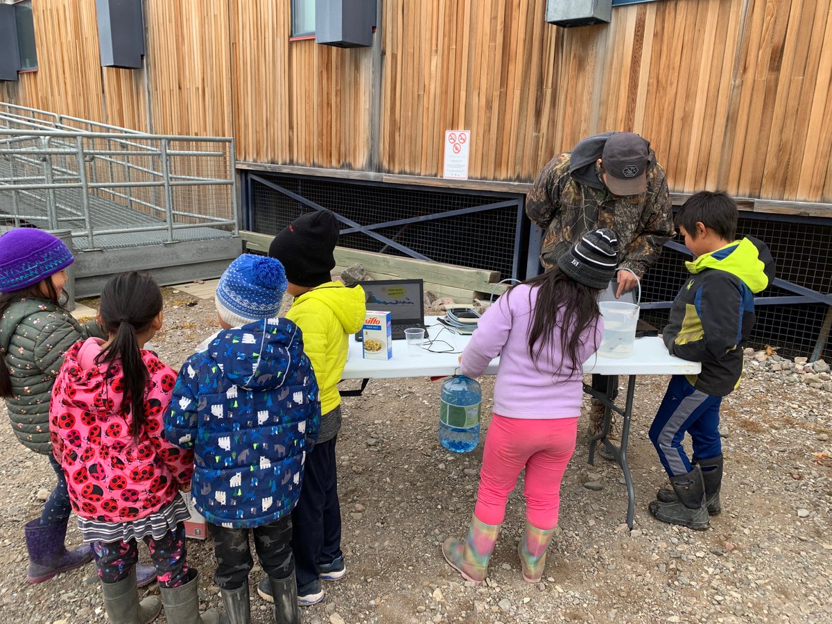 arcticdanni's tweet photo. Coming to the end of the month long field season in Ausuittuq, with drone surveys, measuring glacier discharge, ocean sampling and more but today was a highlight sharing our work the local kids. 
#HighArctic #Glaciers https://t.co/FsFcoXsywv