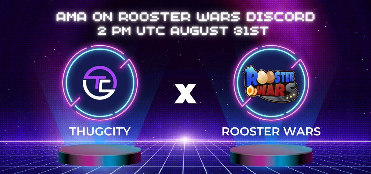 What happens when some fighting roosters and some thugs get together? Find out in tonight's AMA. We've got some exciting news to share about our partnership 🤝with <a href="/RoosterWarsNFT/">Rooster Wars</a> 🐔, exclusive game information 🎮, and our public mint 💎! 

Join now - discord.gg/VxfePh6JHE