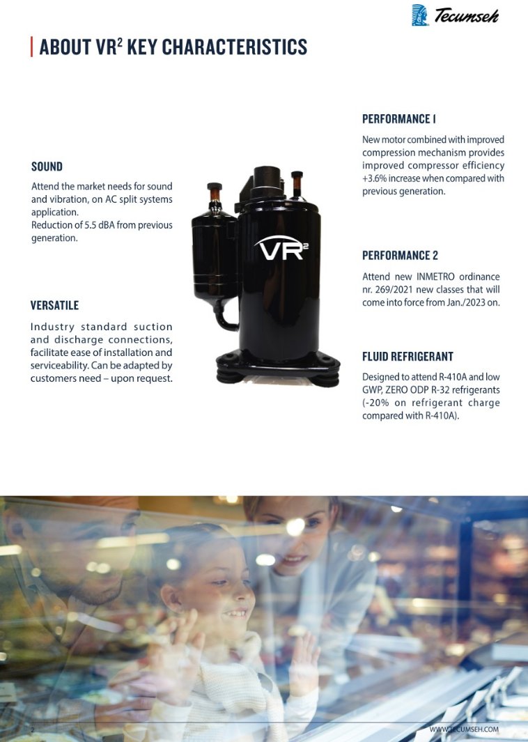 Angela_Aeza's tweet photo. Presentation to the Latin American market.
Designed for R-410A and R-32 A2L refrigerants, the VR2 offers better performance and lower noise levels, making it ideal for a variety of air conditioning and heat pump applications. Learn more in the flyer below #Tecumseh  #Inverter https://t.co/HLvJKNLIVQ