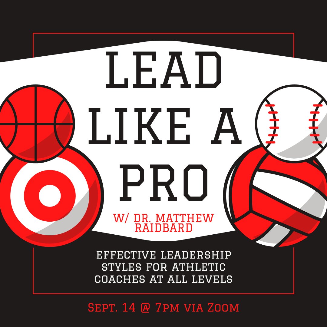 Calling all athletic coaches! <a href="/coachraidbard/">Matthew Raidbard</a>, author of "Lead Like a Pro", will be giving a virtual talk on 9/14 @ 7pm about leadership practices and the importance of coaches viewing themselves as leaders. Learn more and register: hinghamlibrary.org/Calendar.aspx?…