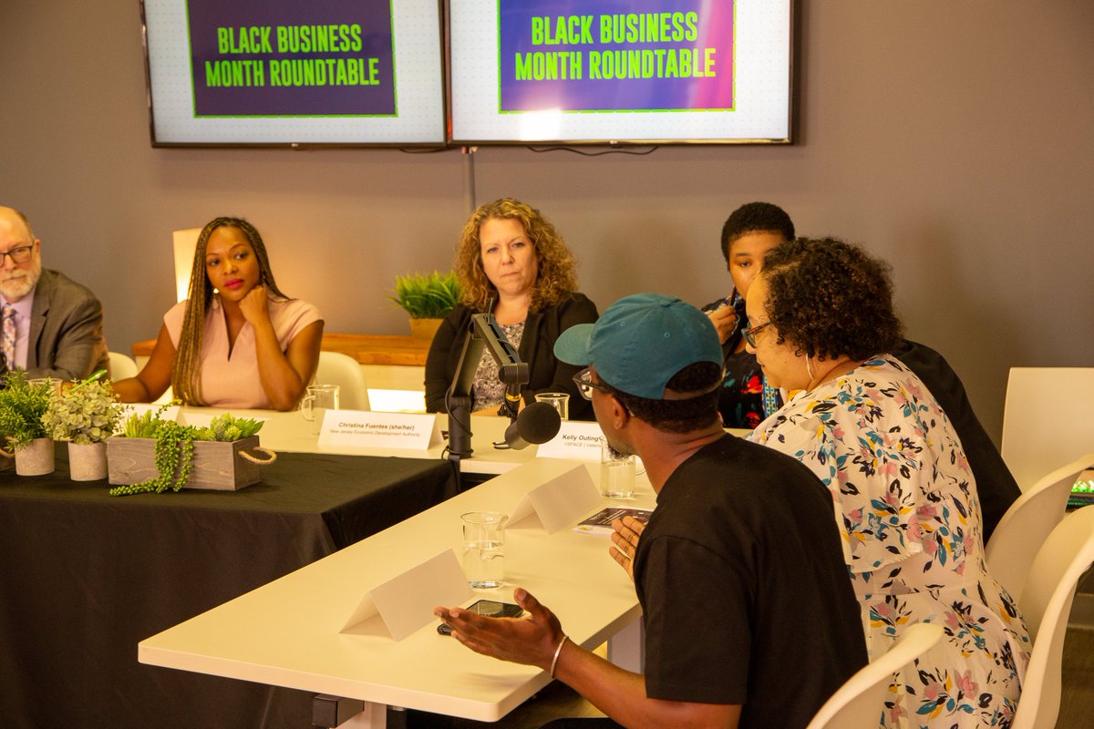 NewJerseyEDA's tweet photo. What a way to wrap-up #BlackBusinessMonth! Thank you to all the Black entrepreneurs &amp; economic development experts who joined us today as we hosted a powerful roundtable discussion on the challenges &amp; solutions &amp; resources available to #SmallBiz owners in New Jersey! 💪💵💡 https://t.co/poCoVbS0LZ