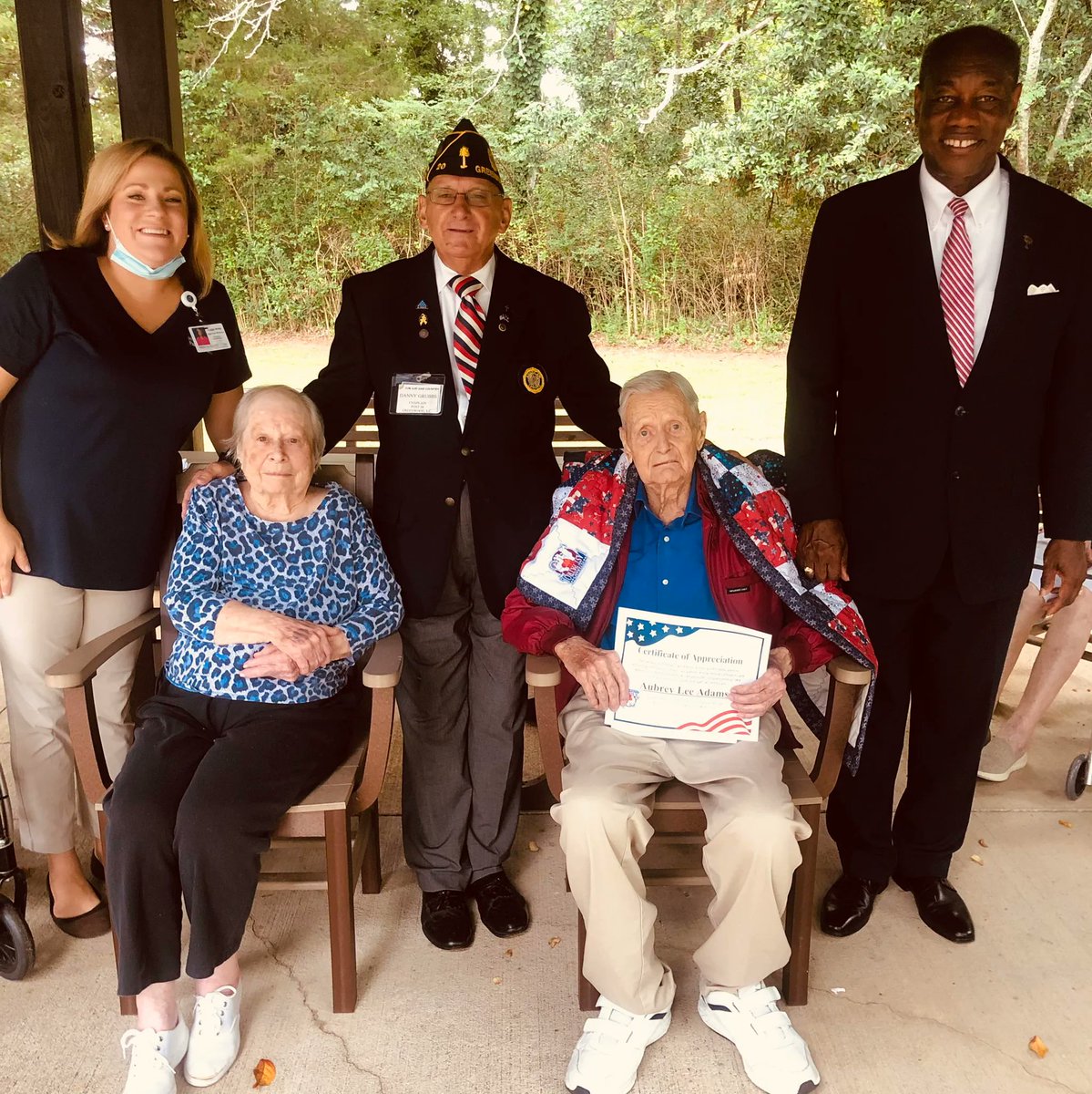 Aubrey and Madge have been married an amazing 74 years. Aubrey is an Army WWII veteran who is now on his Last Patrol with @HospiceofthePiedmont

He was born in Carnsville, GA on April 13, 1926.  During the war, he served in Europe and was stationed in Italy when the war ended.