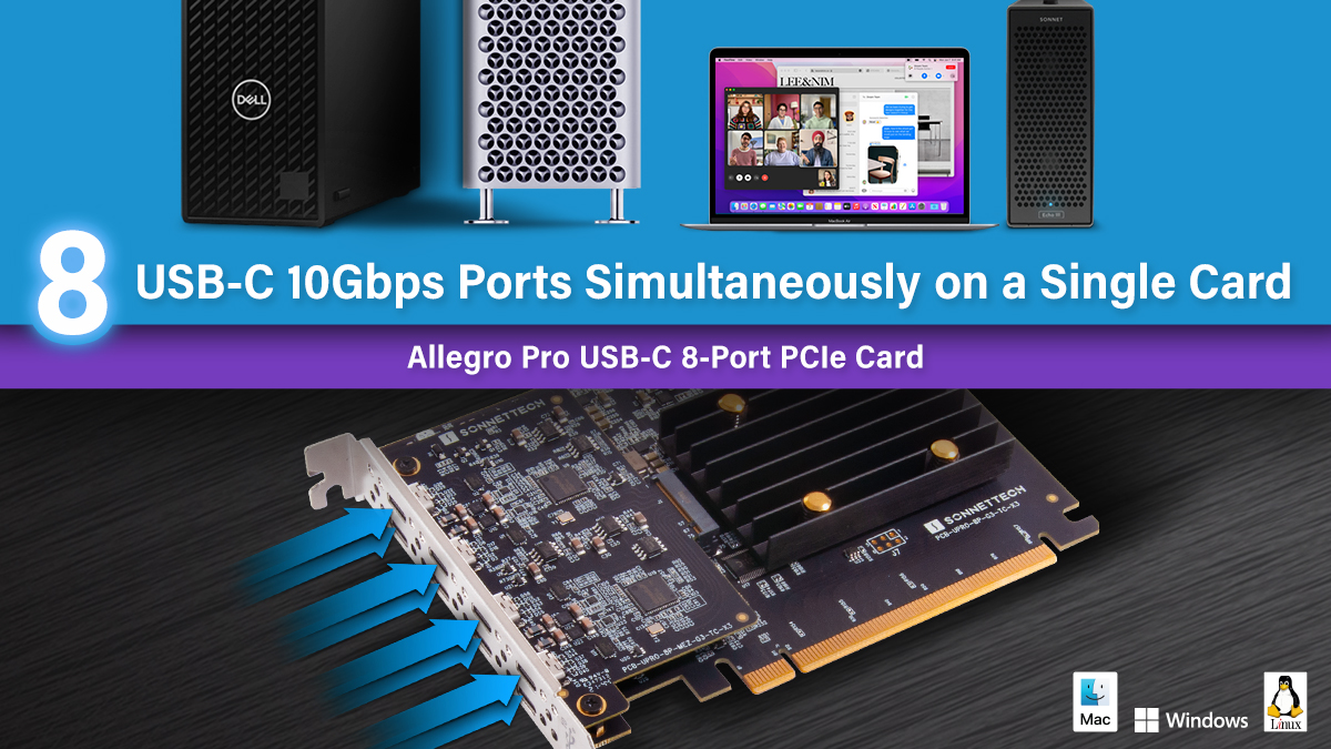 Full 10Gbps Bandwidth to Each Port with the Allegro Pro USB-C 8-Port PCIe Card 😏
sonnettech.com/product/allegr…