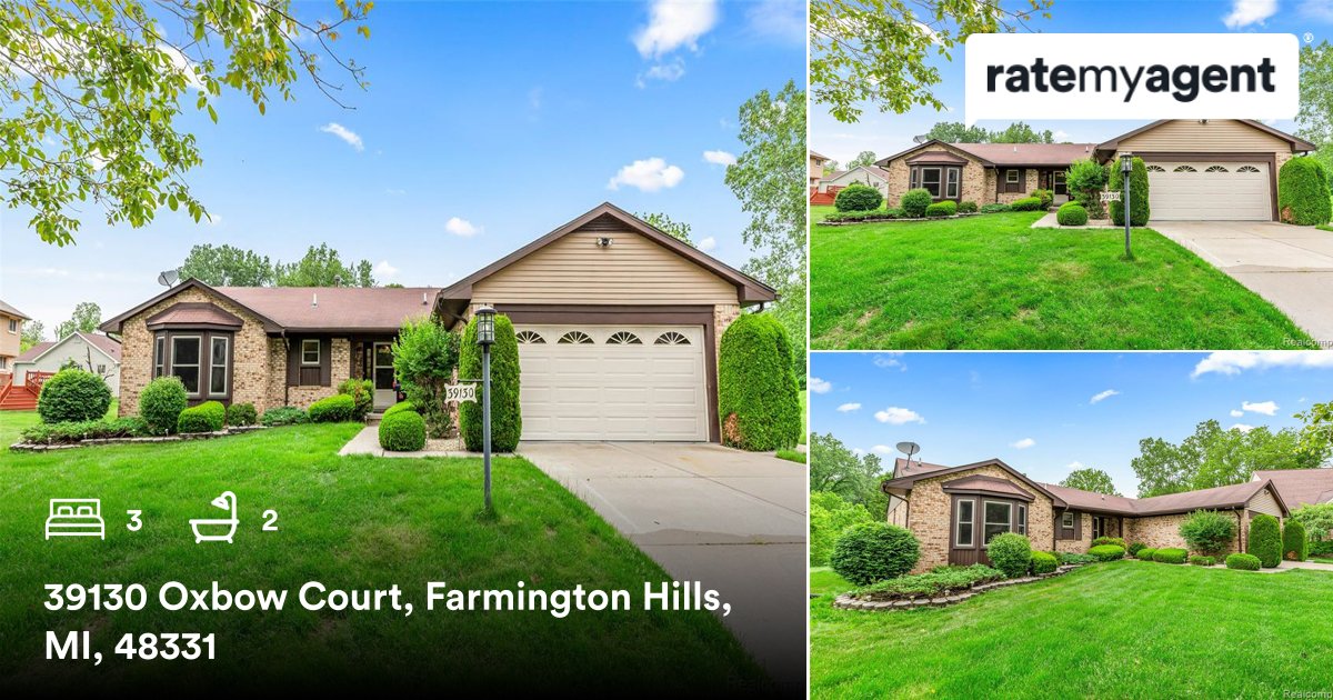 LucineTarman's tweet photo. 🛌 3 🛀 2
📍 39130 Oxbow Court, Farmington Hills, MI, 48331

My latest sale on #RateMyAgent

...
#ratemyagent #realestate
https://t.co/028nZNyLC2 https://t.co/CSVnE33PYf