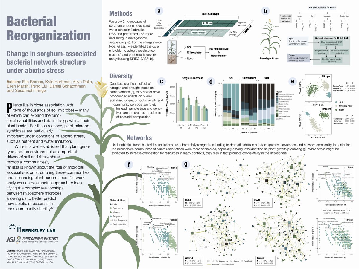 Haven't had the opportunity to make many posters lately, but was excited to dive back into Inkscape for the <a href="/jgi/">Joint Genome Institute</a> annual meeting! Sharing a snapshot of our [soon to be submitted] work on bacterial #networks for anyone who wasn't able to join us #JGI2022