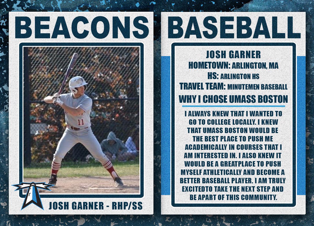 BeaconsBaseball's tweet photo. Introducing RHP/SS Josh Garner from Arlington, MA. He played for  Minuteman Baseball as well as Arlington High School. Hear what he has to say about coming to Umass Boston. 
Also something to know about him: He can drive a stick shift. https://t.co/adU6BP0cDB