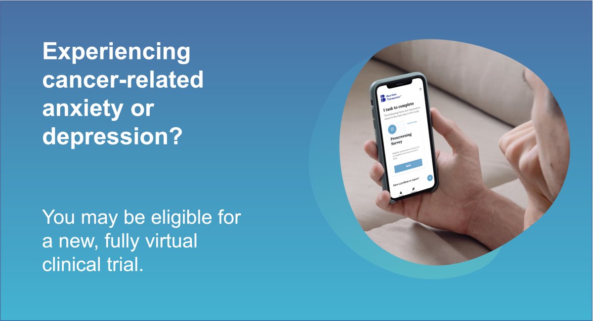 NOCC_Illinois's tweet photo. Our friends at #BlueNoteTherapeutics launched a study of mobile apps to help patients better manage unique emotional challenges of #cancer &amp; improve well-being. Earn up to $200 and help transform the future of #cancercare! Take the short eligibility survey https://t.co/N9niXA3Vwq https://t.co/cqeYTpf16h